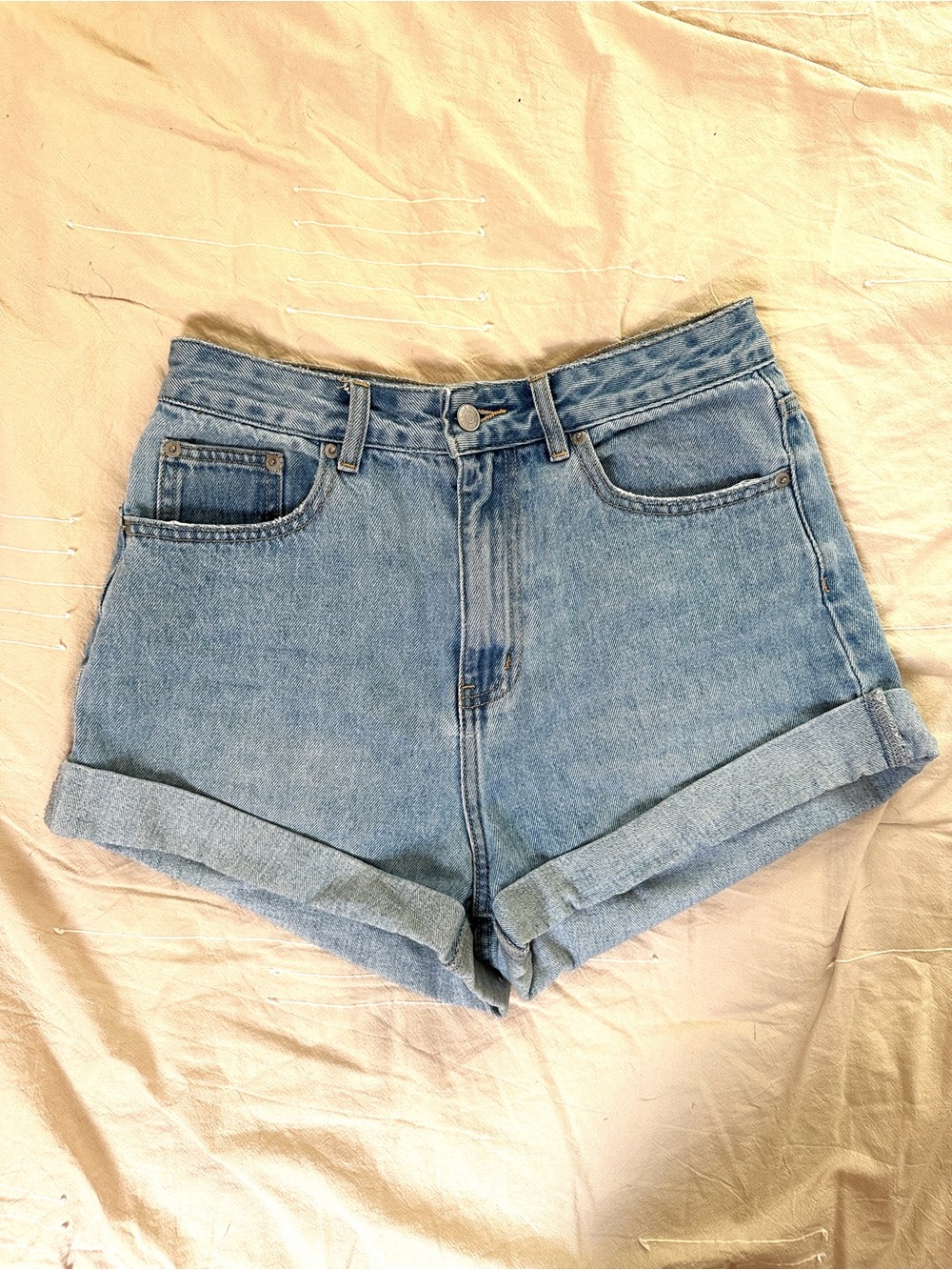 Glassons High-Rise Light Blue Denim Shorts